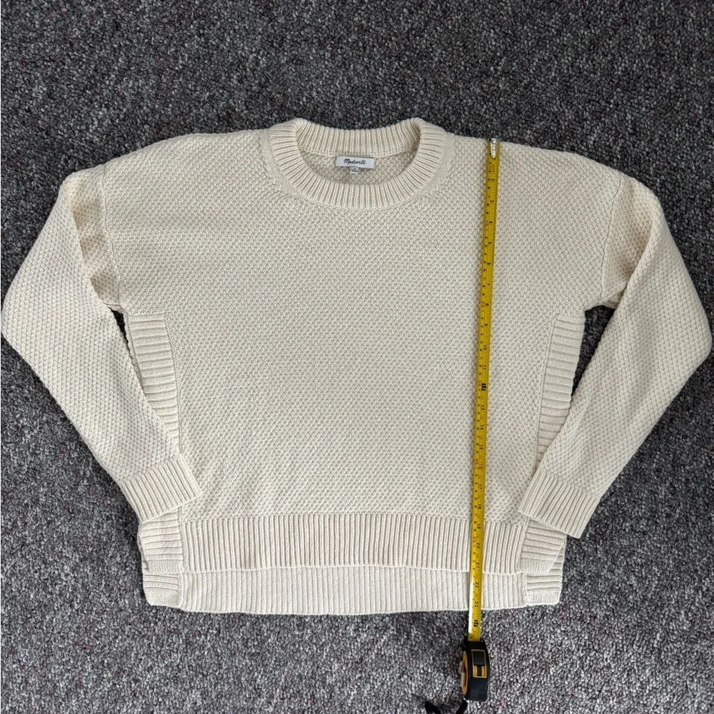 Madewell womens Pickford Cream Crewneck Pullover knit Sweater size medium - Picture 1 of 8